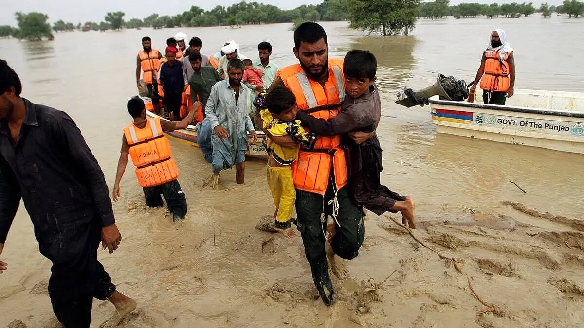 PTI : File photo of floods in Pakistan.(Representational image) |